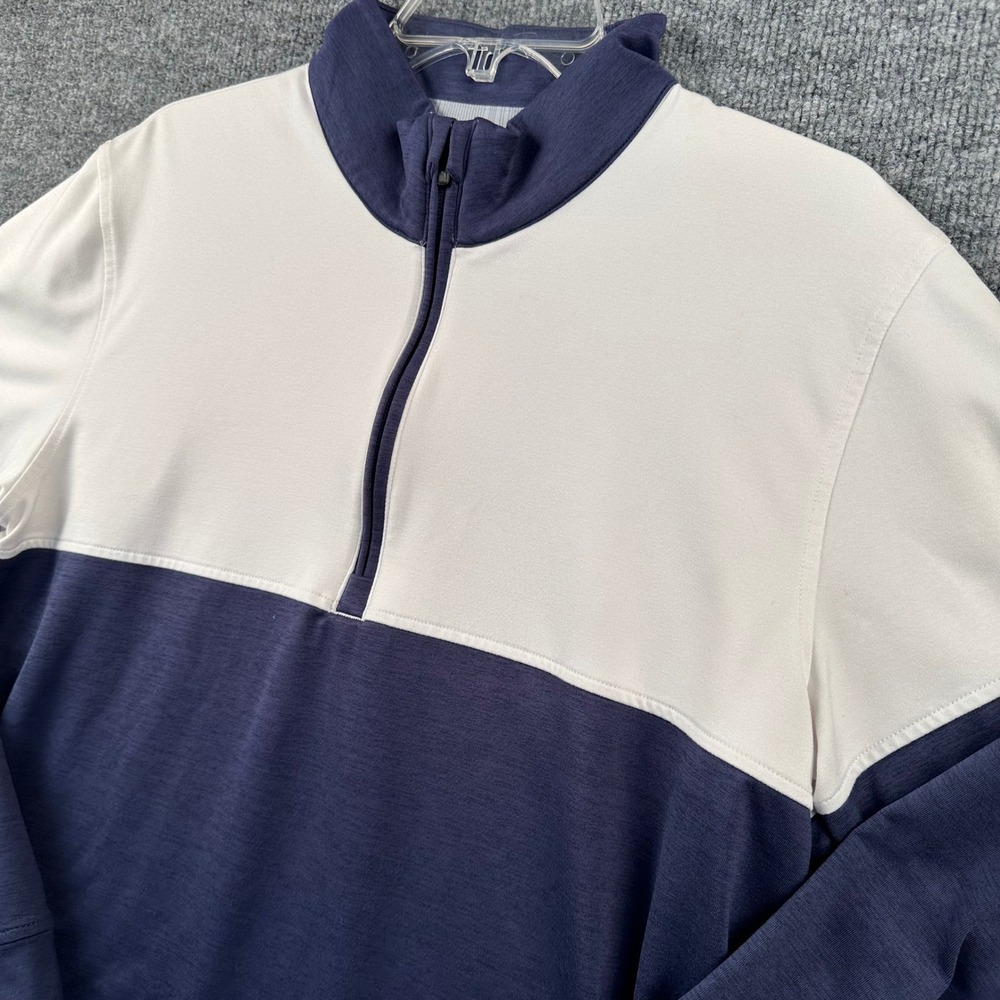 Puma Mens Quarter Zip Pullover Colorblock Golf Sweatshirt Blue White Size M